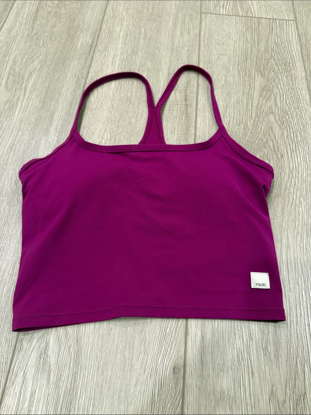 Vuori Magenta Racerback Sports Crop Top